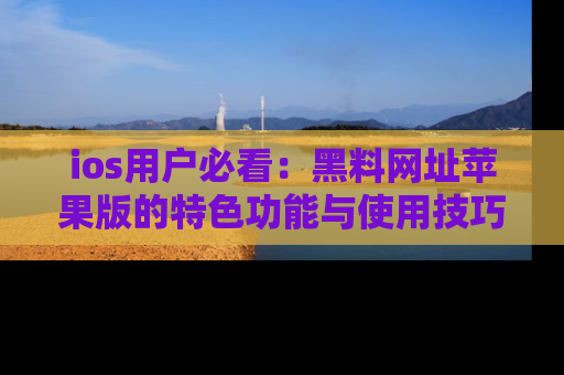 ios用户必看：黑料网址苹果版的特色功能与使用技巧详解