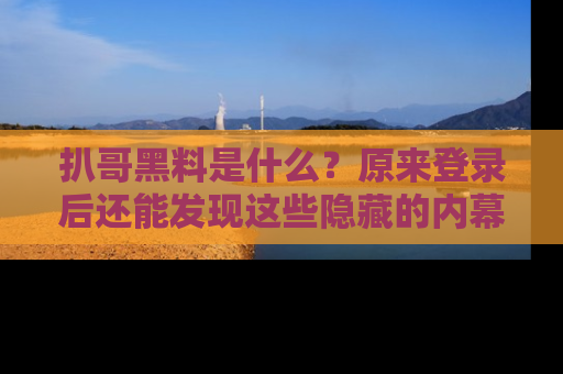 扒哥黑料是什么？原来登录后还能发现这些隐藏的内幕！