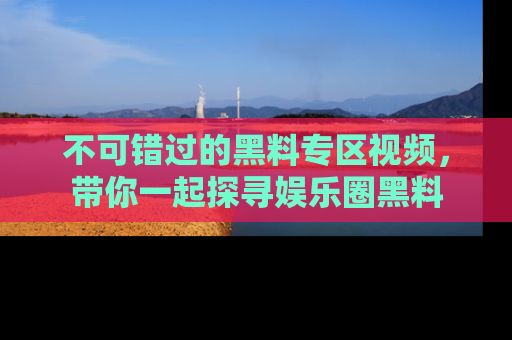 不可错过的黑料专区视频，带你一起探寻娱乐圈黑料