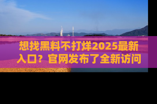 想找黑料不打烊2025最新入口?官网发布了全新访问指南!